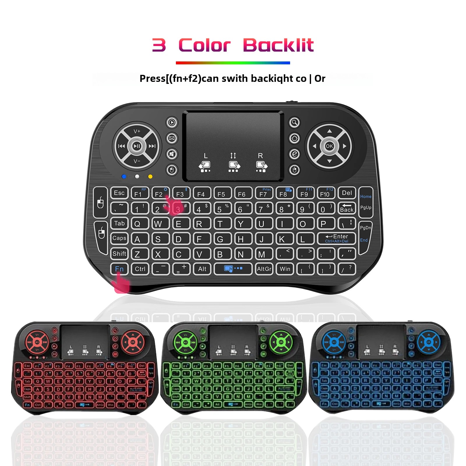 Laptop Accessories Combo - Беспроводная мини-клавиатура IPazzPort с сенсорной панелью