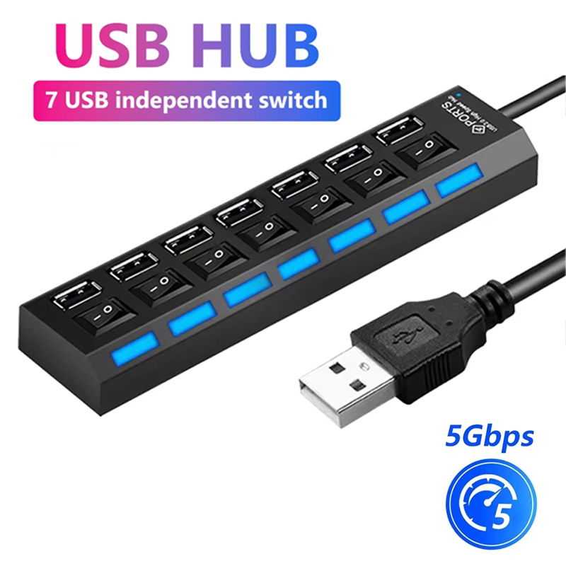 Laptop Accessories And Parts - 7-портовый USB 2.0-хаб-разветвитель для ноутбуков и