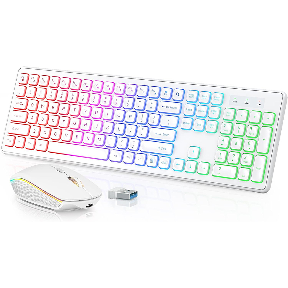 Laptop Accessories Combo - Беспроводная клавиатура и мышь с подсветкой,